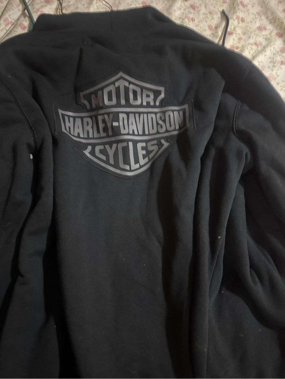 Harley-Davidson Black Pullover Hoodie with Gray Logo